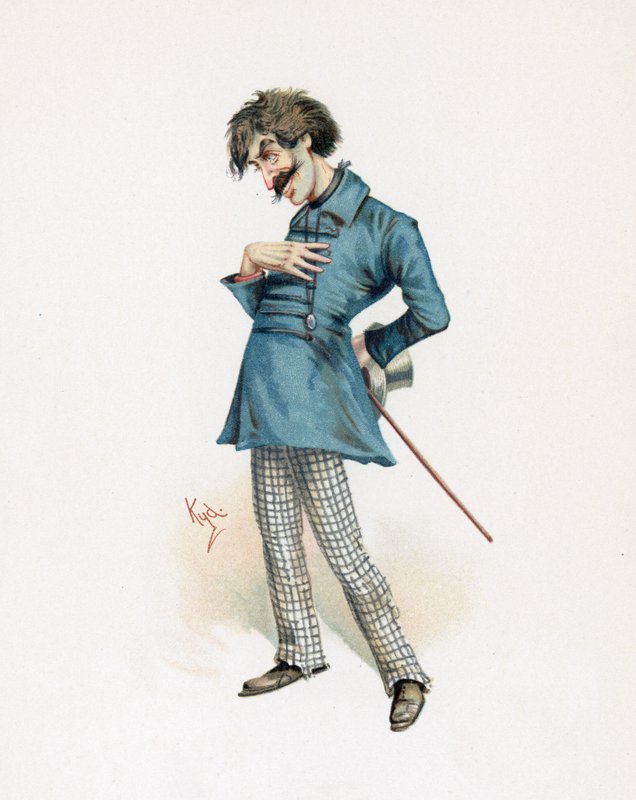 Montague Tigg, ilustracja z „Szkiców postaci Karola Dickensa”, ok. 1890 r. autorstwa Joseph Clayton Clarke