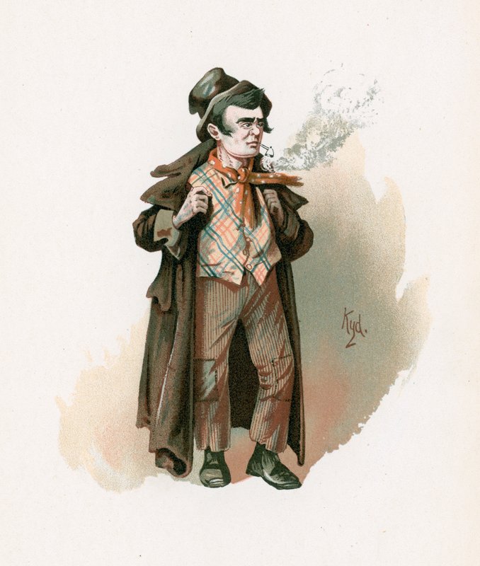 Artful Dodger, ilustracja z „Character Sketches from Charles Dickens”, c.1890 autorstwa Joseph Clayton Clarke
