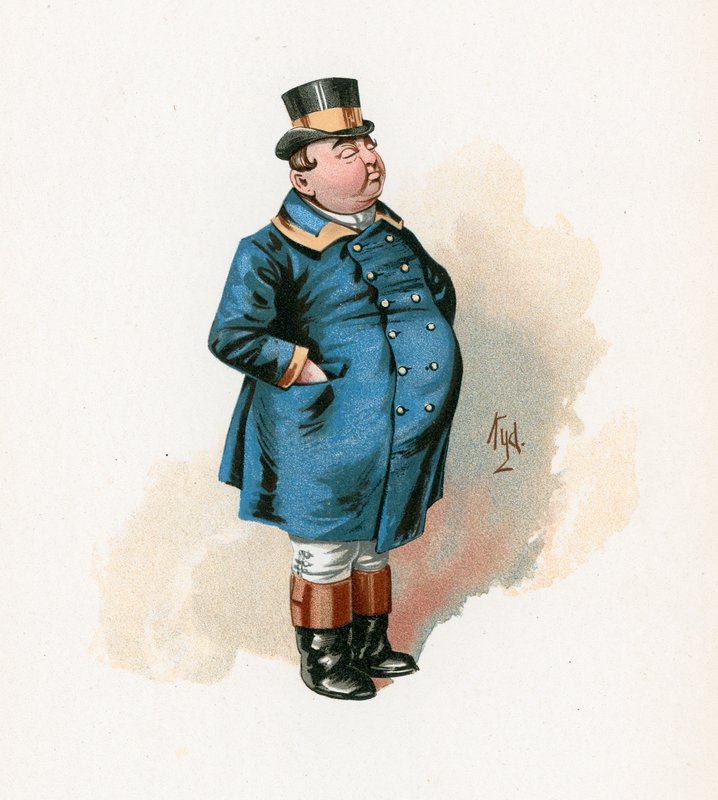 Fat Boy, ilustracja z „Szkiców postaci Charlesa Dickensa”, ok. 1890 r. autorstwa Joseph Clayton Clarke