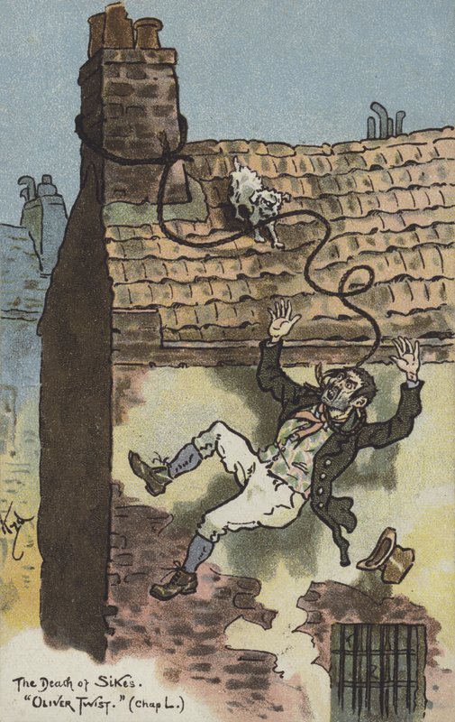 Śmierć Billa Sikesa, Olivera Twista autorstwa Joseph Clayton Clarke
