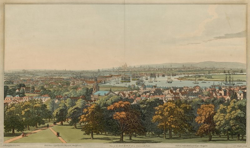 Widok na Londyn z parku Greenwich autorstwa Joseph Farington