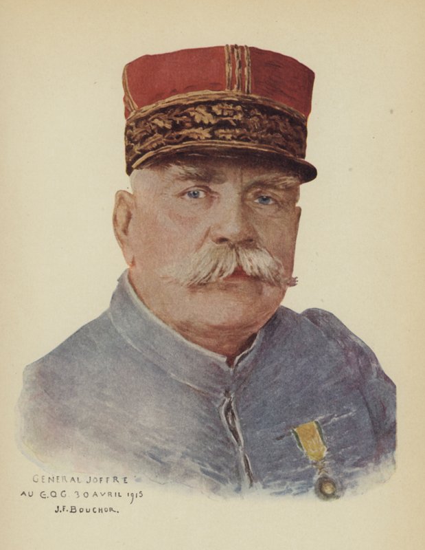 Joseph Joffre, francuski generał (kolor lito) autorstwa Joseph Felix Boucher