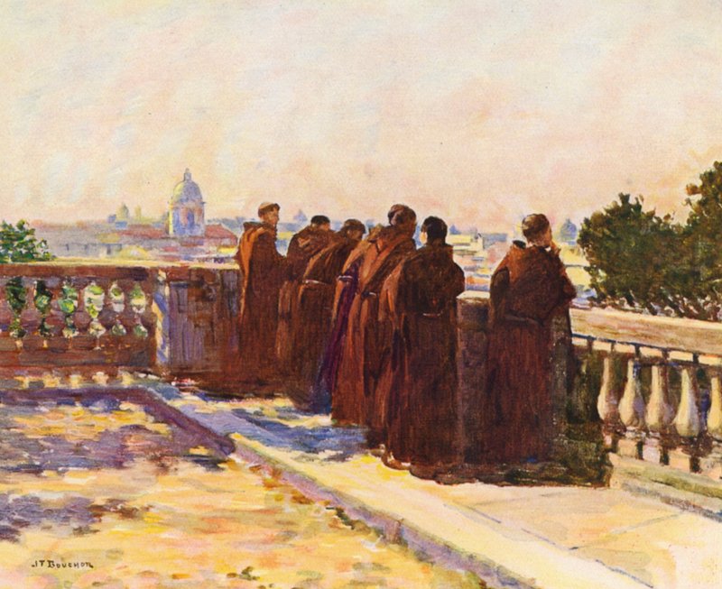 Rzym: Na Pincio (kolorowa litografia) autorstwa Joseph Felix Bouchor