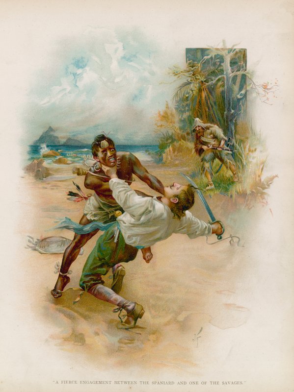 Ilustracja do Robinsona Crusoe autorstwa Joseph Finnemore