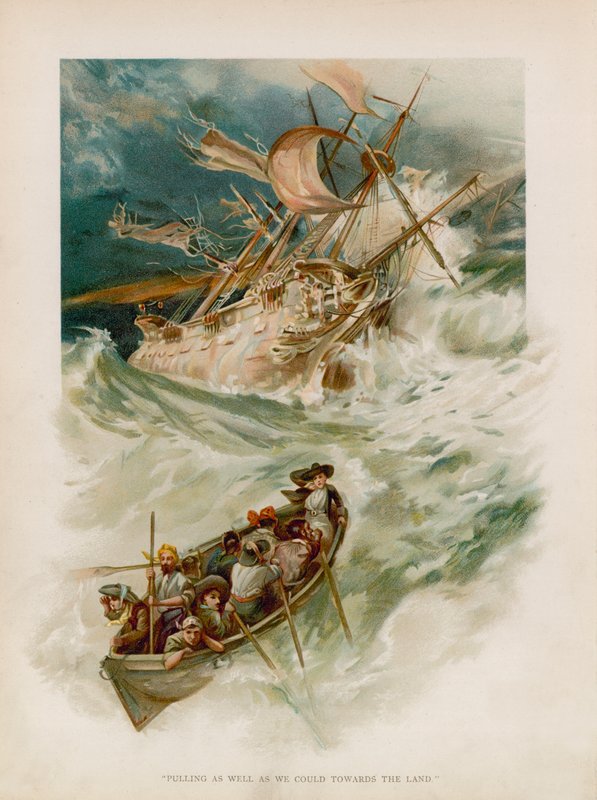 Ilustracja do Robinsona Crusoe autorstwa Joseph Finnemore