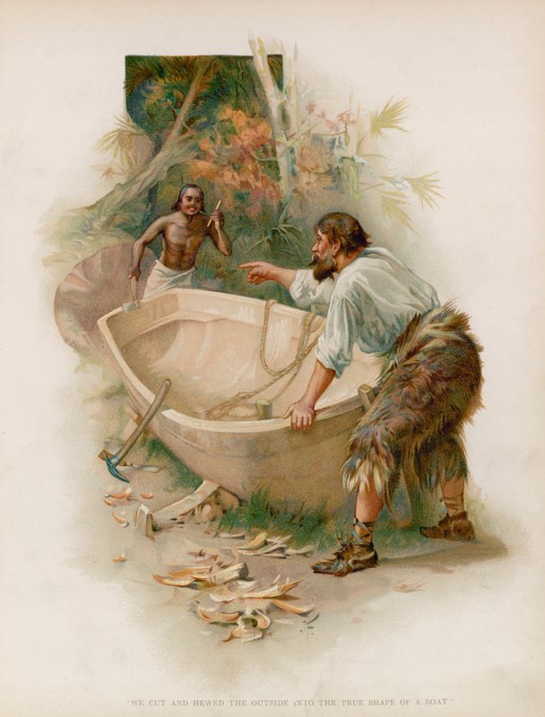 Ilustracja do Robinsona Crusoe autorstwa Joseph Finnemore
