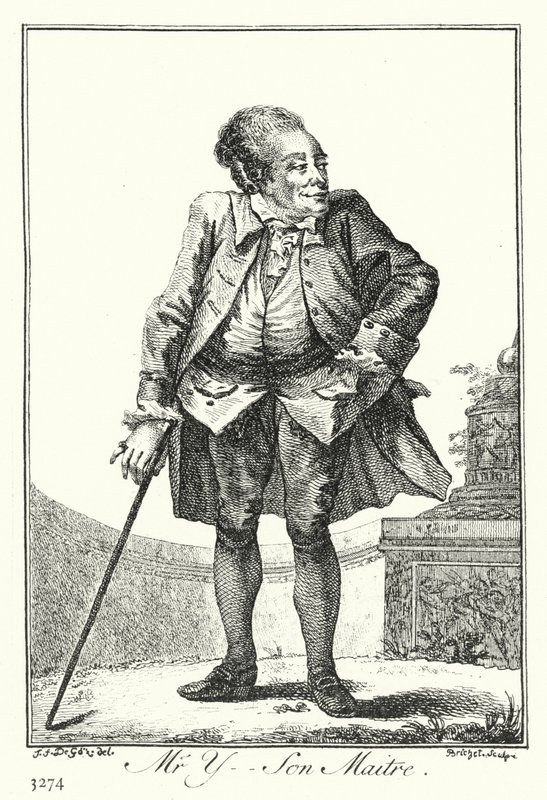 Pan Y, Jego Mistrz (Grawerowanie) autorstwa Joseph Franz von (after) Goez