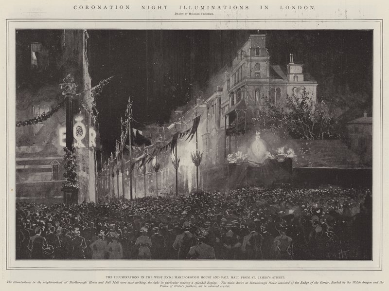Iluminacje koronacyjne w Londynie autorstwa Joseph Holland Tringham
