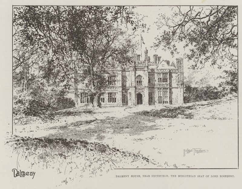 Dalmeny House, niedaleko Edynburga, Midlothian Siedziba Lorda Rosebery autorstwa Joseph Holland Tringham