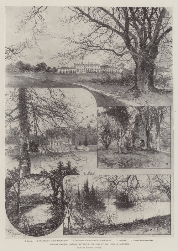 Nawiedzone wakacje, karton, Maynooth, siedziba księcia Leinster autorstwa Joseph Holland Tringham