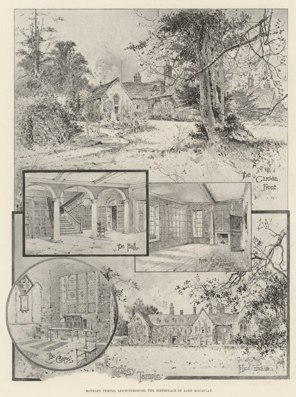 Świątynia Rothley, Leicestershire, miejsce narodzin Lorda Macaulay autorstwa Joseph Holland Tringham