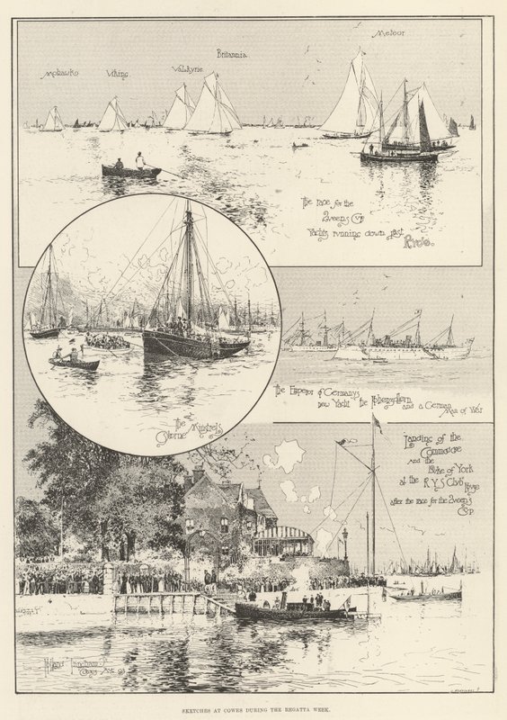 Szkice w Cowes podczas Tygodnia Regat autorstwa Joseph Holland Tringham