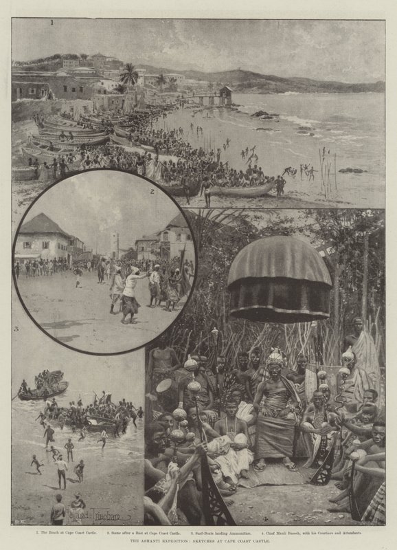 Ekspedycja Ashanti, Szkice w zamku Cape Coast autorstwa Joseph Holland Tringham