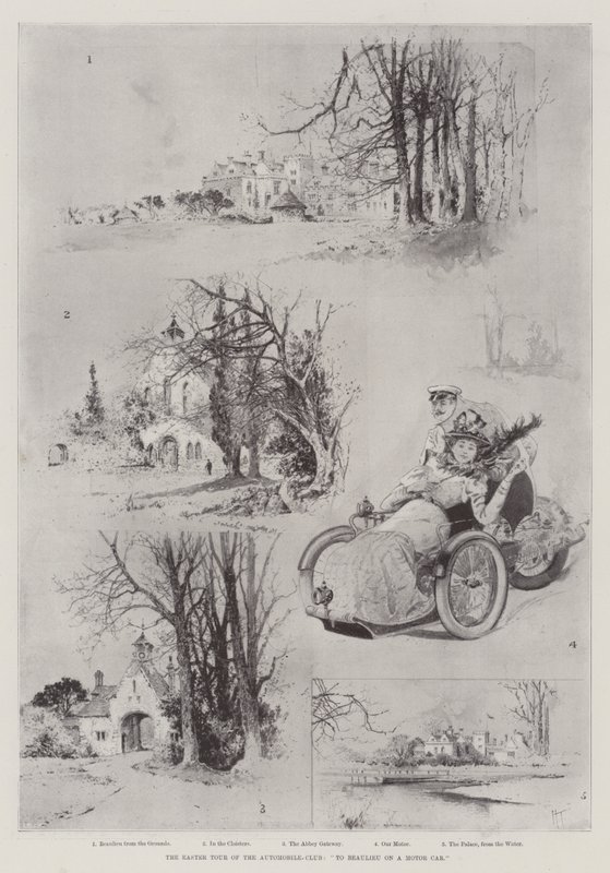 Wielkanocna wycieczka po Automobilklubie do Beaulieu samochodem autorstwa Joseph Holland Tringham