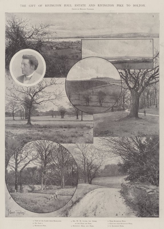 Dar Rivington Hall Estate i Rivington Pike dla Bolton autorstwa Joseph Holland Tringham
