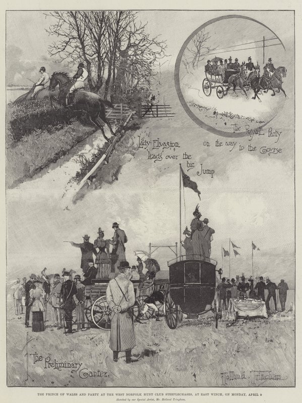 Książę Walii i impreza w West Norfolk Hunt Club Steeplechases w East Winch, w poniedziałek 9 kwietnia autorstwa Joseph Holland Tringham