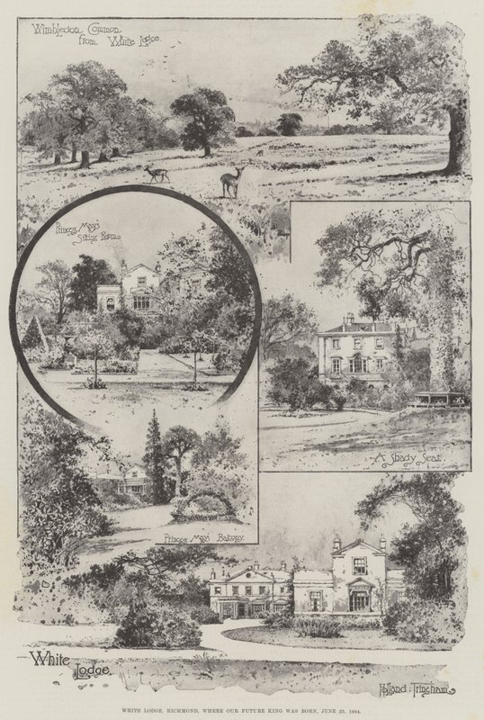 White Lodge, Richmond, gdzie urodził się nasz przyszły król, 23 czerwca 1894 (rycina) autorstwa Joseph Holland Tringham