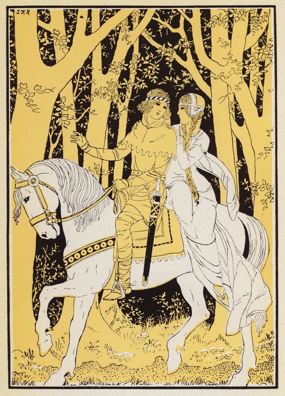 Aucassin et Nicolette (litografia kolorowa) autorstwa Joseph Kuhn Regnier