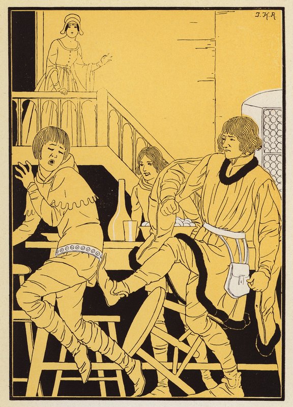 Le Pauvre Clerc (kolorowa litografia) autorstwa Joseph Kuhn Regnier