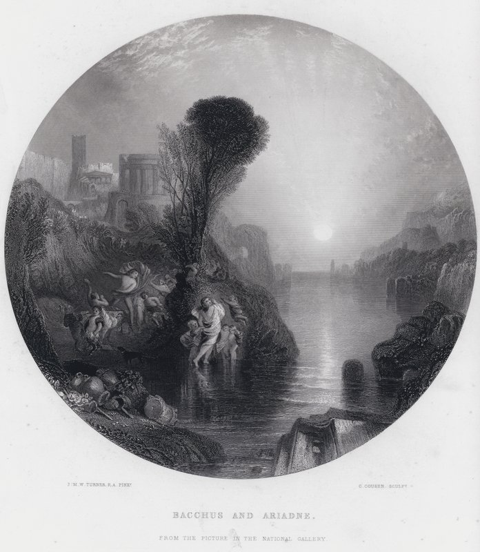 Bachus i Ariadna (rycina) autorstwa Joseph Mallord William (after) Turner