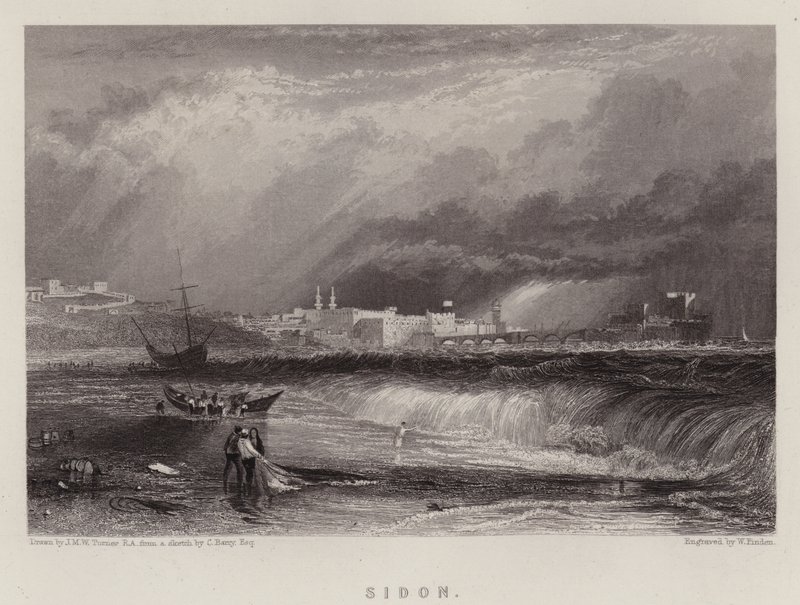 Sydon (kolor lito) autorstwa Joseph Mallord William (after) Turner