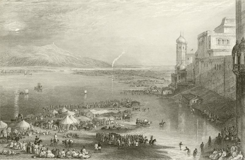 Pielgrzymi na świętym targu w Hurdwar autorstwa Joseph Mallord William Turner