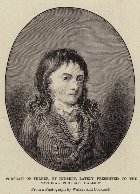 Sam portret Turnera, ostatnio prezentowany w Narodowej Galerii Portretów autorstwa Joseph Mallord William Turner