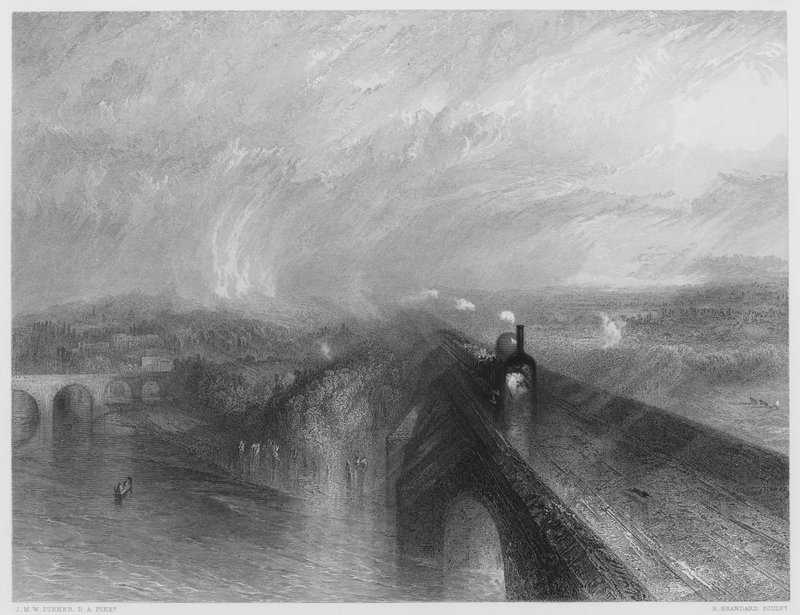 Deszcz, para i prędkość, ze zdjęcia w Galerii Narodowej autorstwa after Joseph Mallord William Turner