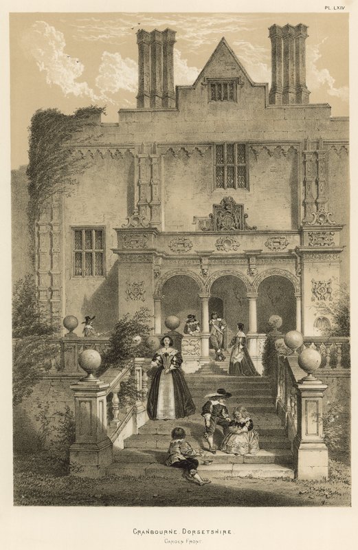 Cranbourne, Dorsetshire, od strony ogrodu autorstwa Joseph Nash