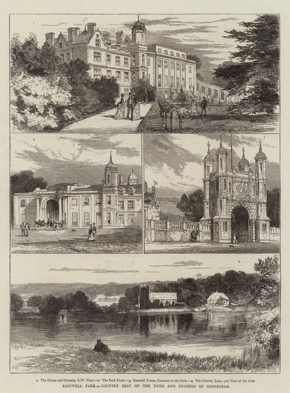 Eastwell Park, wiejska siedziba księcia i księżnej Edynburga autorstwa Joseph Nash