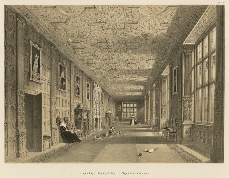 Galeria, Aston Hall, Warwickshire autorstwa Joseph Nash