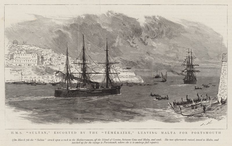 HMS Sultan, eskortowany przez Temeraire