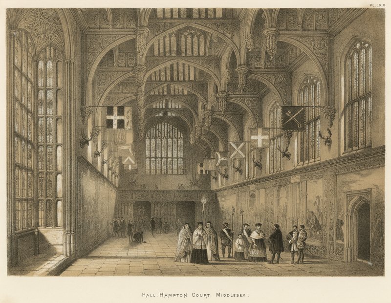 Hall, Hampton Court, Middlesex autorstwa Joseph Nash