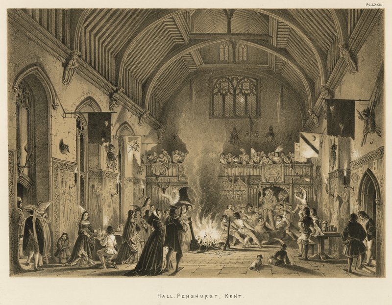 Hall, Penshurst, Kent autorstwa Joseph Nash
