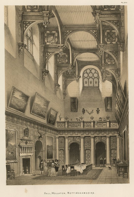 Hall, Wollaton, Nottinghamshire autorstwa Joseph Nash