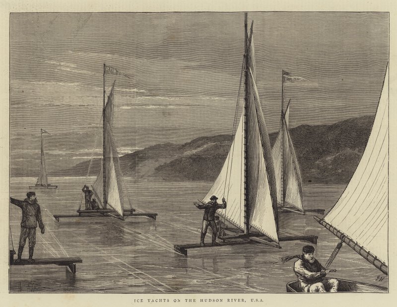 Jachty lodowe na rzece Hudson, USA autorstwa Joseph Nash