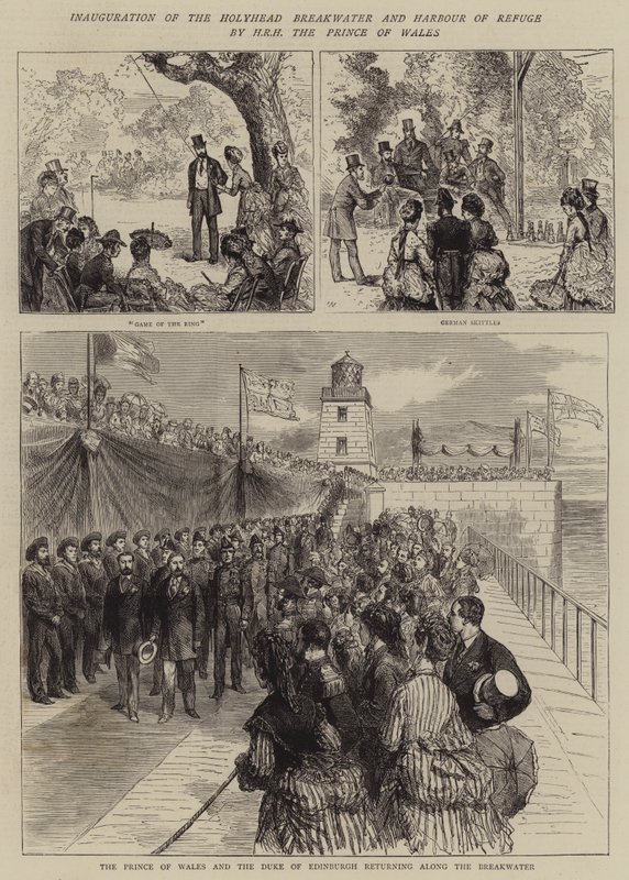 Inauguracja Falochronu Holyhead i Portu Schronienia przez JKW Księcia Walii autorstwa Joseph Nash