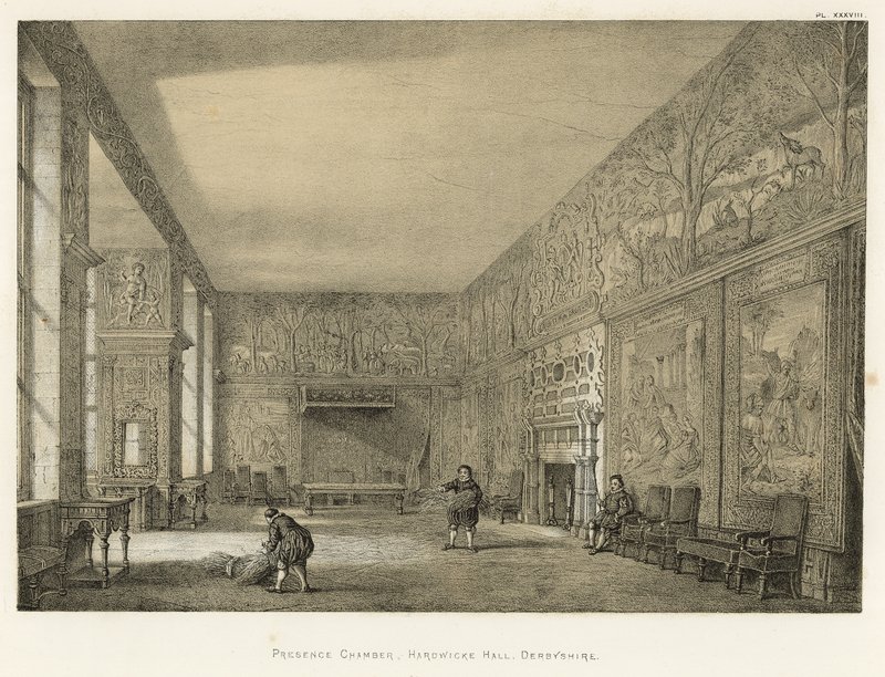Presence Chamber, Hardwicke Hall, Derbyshire autorstwa Joseph Nash