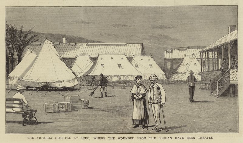 Szpital Wiktorii w Suezie, w którym leczono rannych z Sudanu autorstwa Joseph Nash