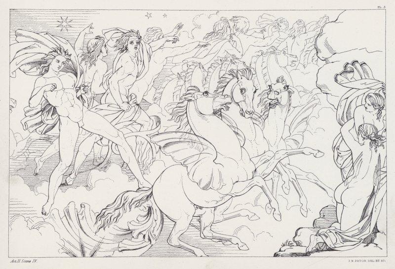 Shelleys Prometheus Unbound, akt II, scena 4 autorstwa Joseph Noel after Paton
