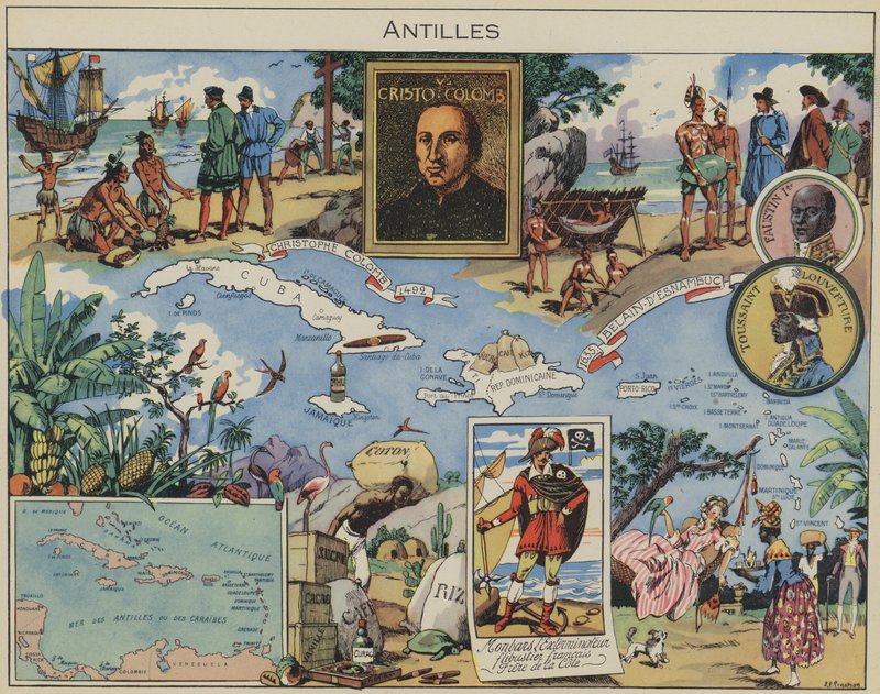 Antyle (kolorowa litografia) autorstwa Joseph Porphyre Pinchon