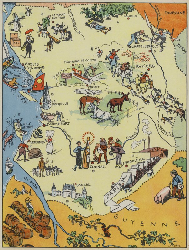 Aunis Et Saintonge-Angoumois-Poitou (litografia kolorowa) autorstwa Joseph Porphyre Pinchon