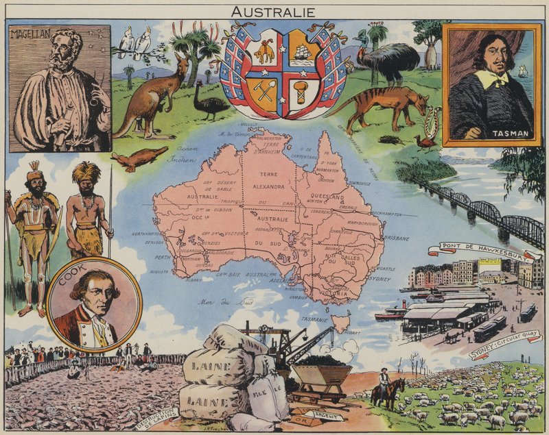 Australia (druk kolorowy) autorstwa Joseph Porphyre Pinchon