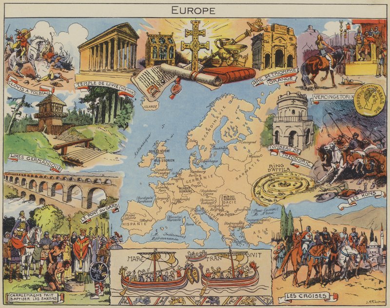 Europa (druk kolorowy) autorstwa Joseph Porphyre Pinchon