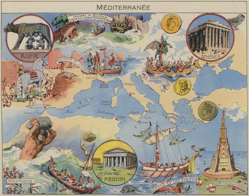 Mediterranee (litografia kolorowa) autorstwa Joseph Porphyre Pinchon