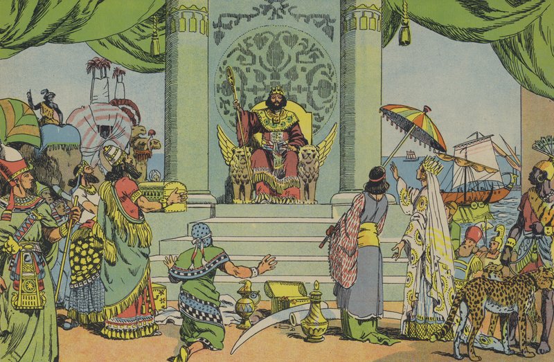 Salomon w swojej chwale (kolorowa litografia) autorstwa Joseph Porphyre Pinchon