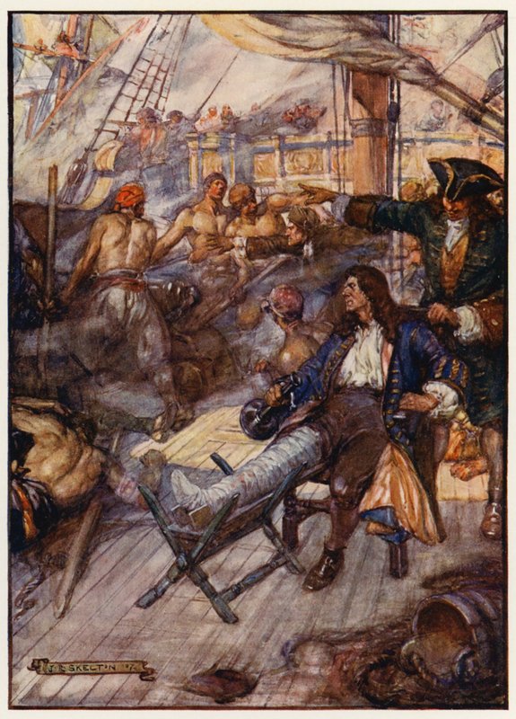 Admirał John Benbow ranny w walce z Francuzami u przylądka Santa Marta w Indiach Zachodnich autorstwa Joseph Ratcliffe (after) Skelton