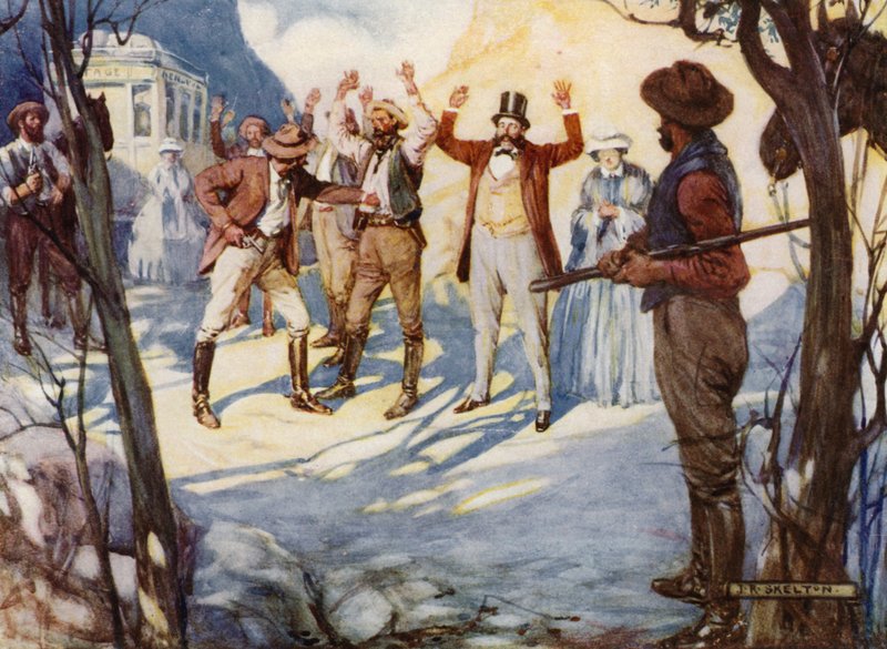 Bushrangers w Australii (kolor lito) autorstwa Joseph Ratcliffe (after) Skelton