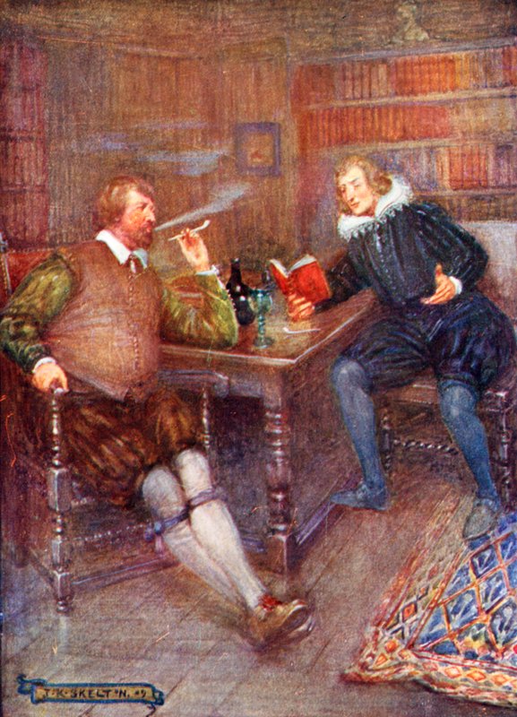 Ben Jonson (z lewej) w rozmowie z Williamem Drummondem autorstwa Joseph Ratcliffe Skelton