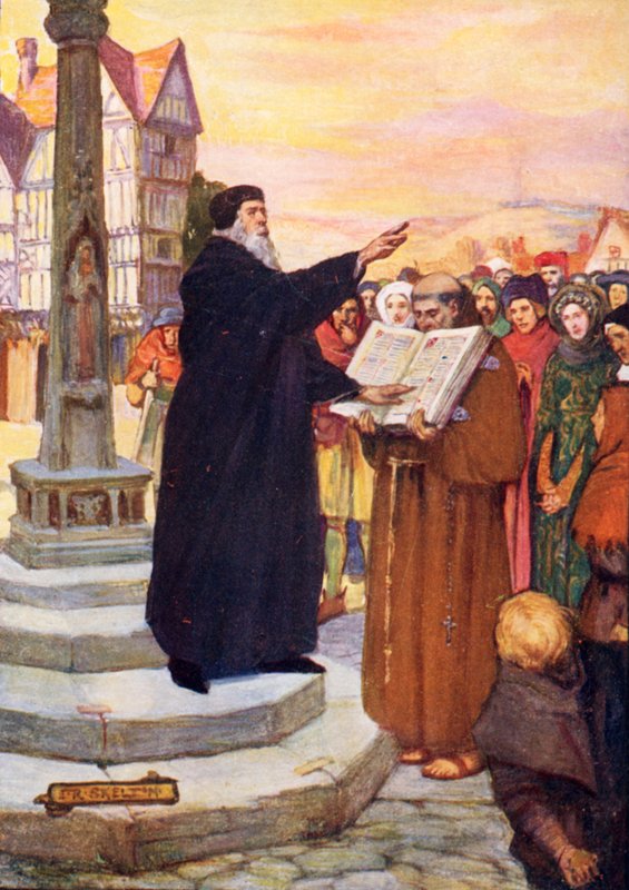 Głoszenie Jana Wiklifa autorstwa Joseph Ratcliffe Skelton